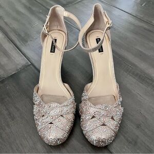 Alex Marie Gold Strappy Sparkly Heels - Size 8.5